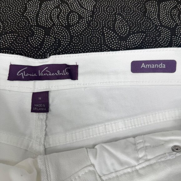 Gloria Vanderbilt Amanda Women's Size 16 White Classic Fit High Rise Straight Le - Picture 4 of 11